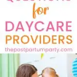 questions to ask daycare providers pin image