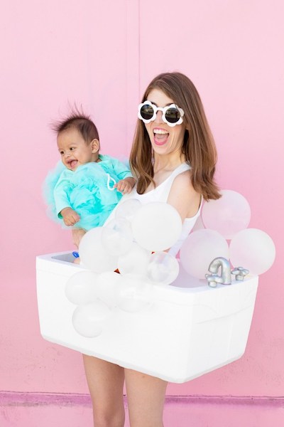 bath time fun halloween costume for mom and baby