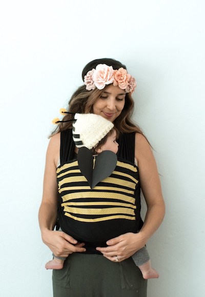 mom and baby halloween costume flower and bee