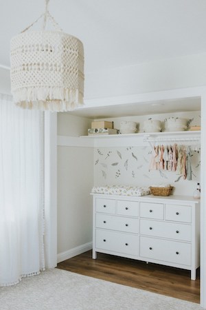 changing table in closet