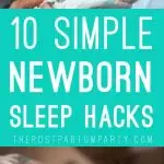 newborn sleep hacks pin image
