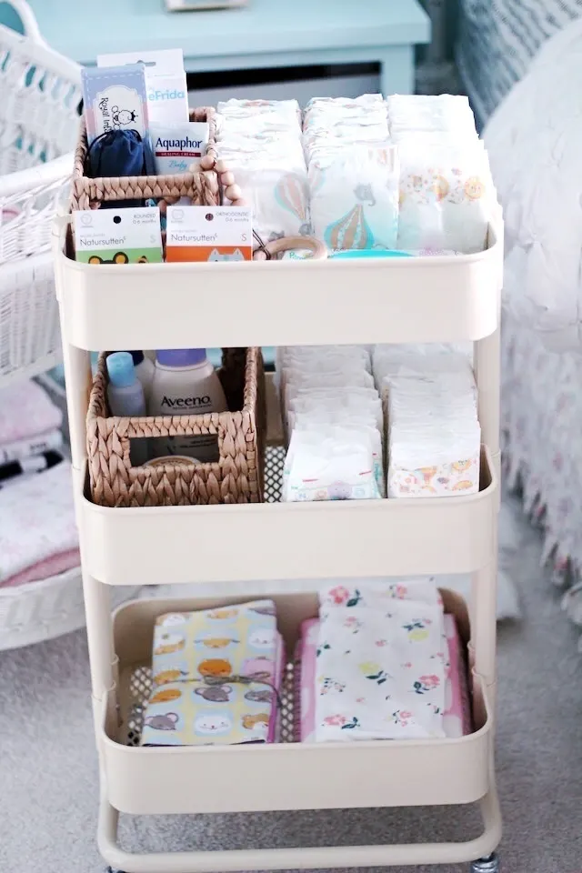 small nursery ideas - Ikea diaper cart