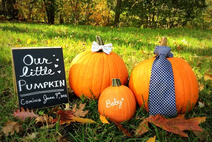 DIY pumpkin pregnancy announcement