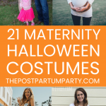 maternity Halloween costumes pin image