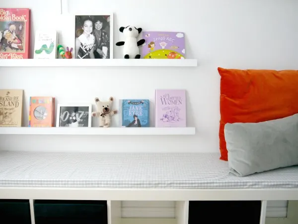 small nursery ideas - ledge shelves 