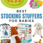 best stocking stuffers for babies collage pin image