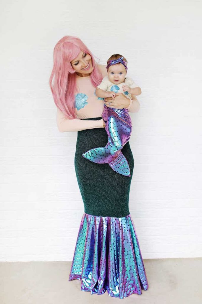 mermaid mom and baby halloween costume