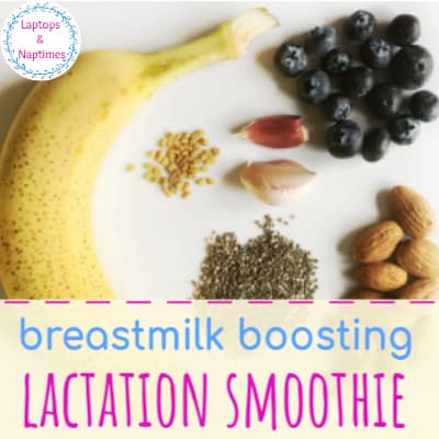 ingredients for a lactation smoothie to boost milk supply