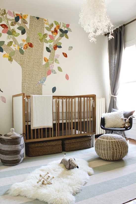 storage under crib for small nursery idea