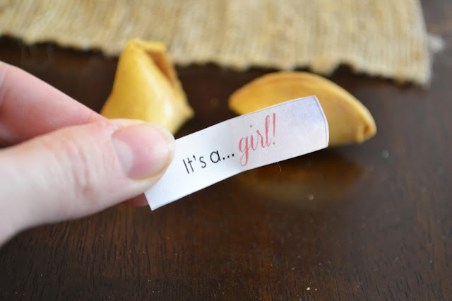 gender reveal food ideas - fortune cookies