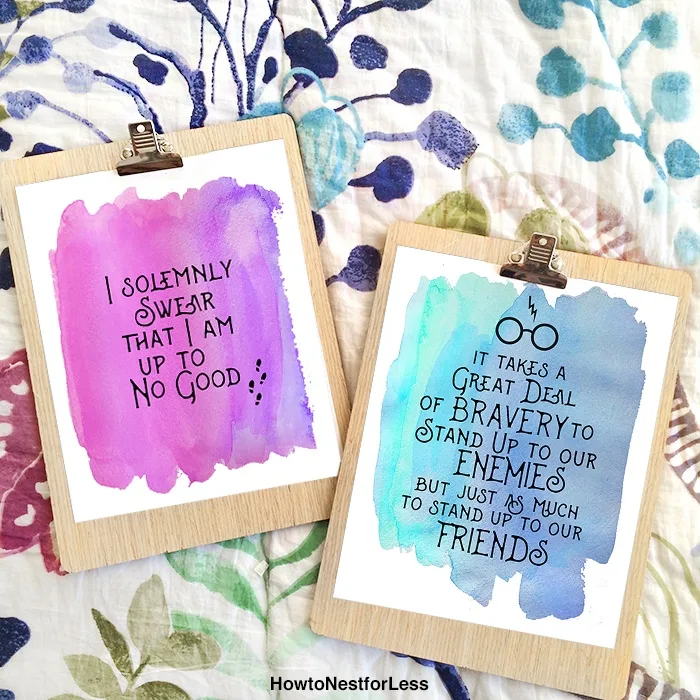 Harry Potter watercolor printables