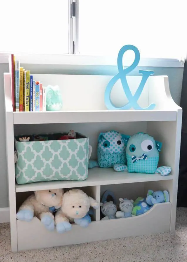 bookshelf in adventure themed nursery