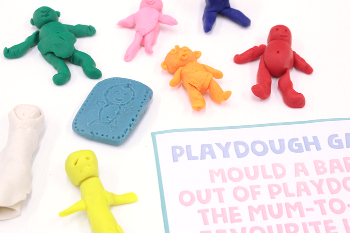make a playdoh baby - baby shower game