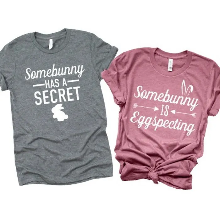 couple's pregnancy tees for Easter