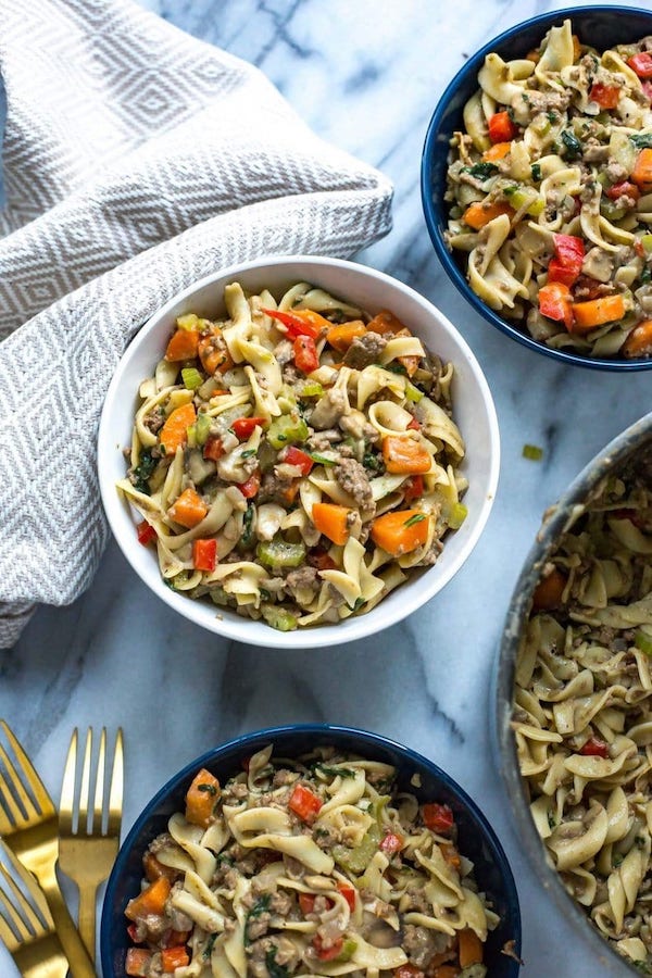 beef stroganoff - freezer meals before baby