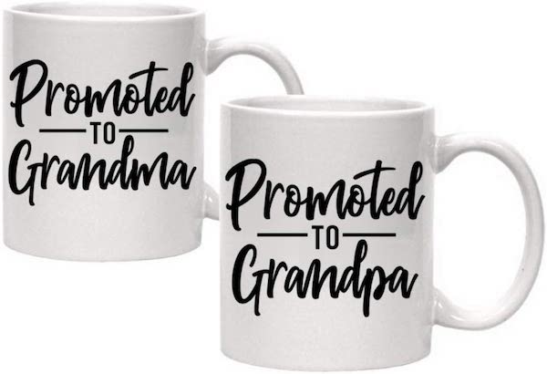 grandma and grandpa coffee mugs to announce pregnancy
