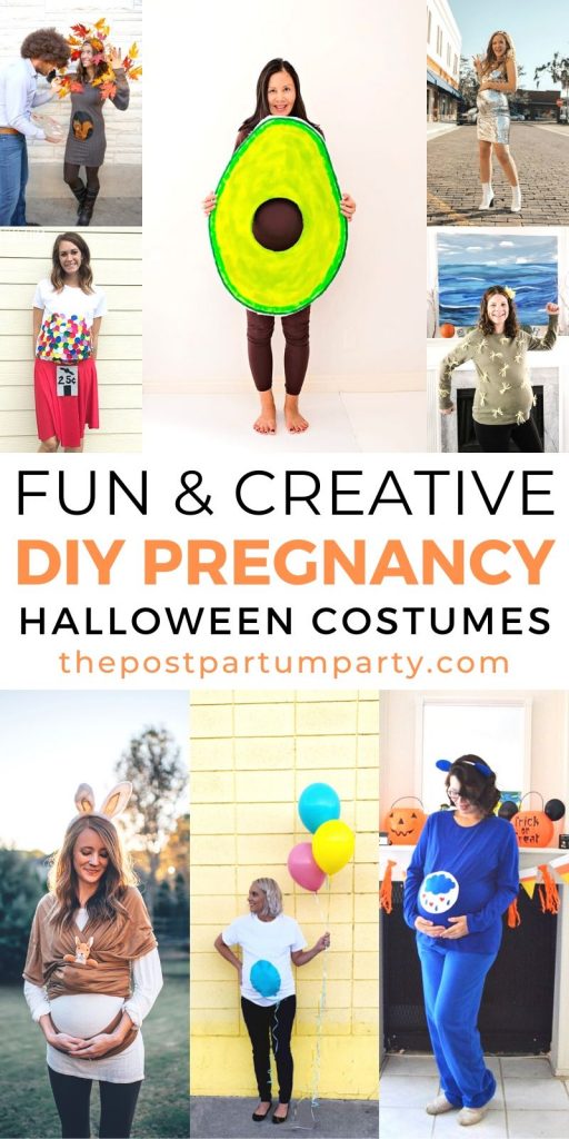 Halloween maternity costumes photo collage