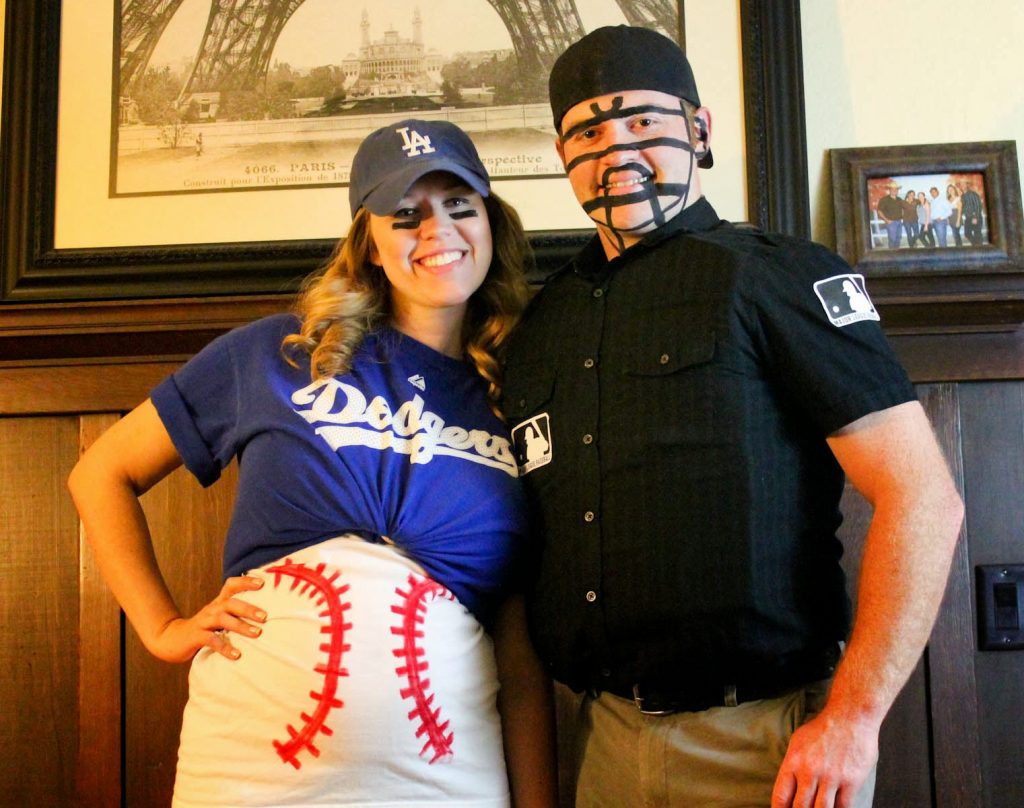 baseball maternity Halloween costume and umpire costume