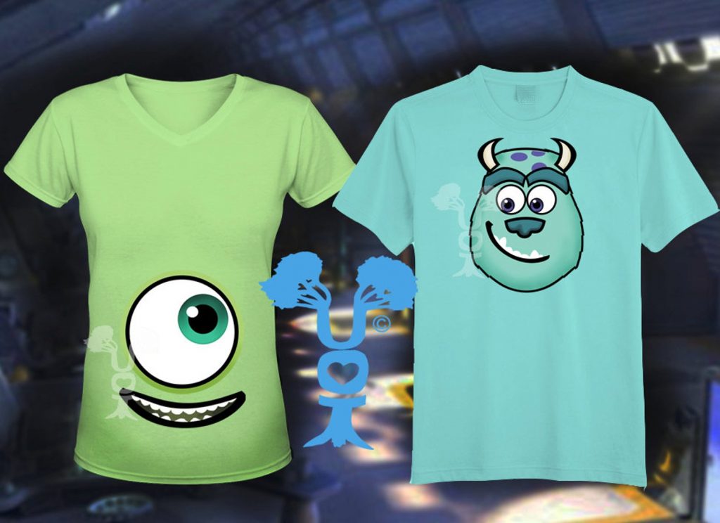 Monsters Inc t-shirts for maternity Halloween costume