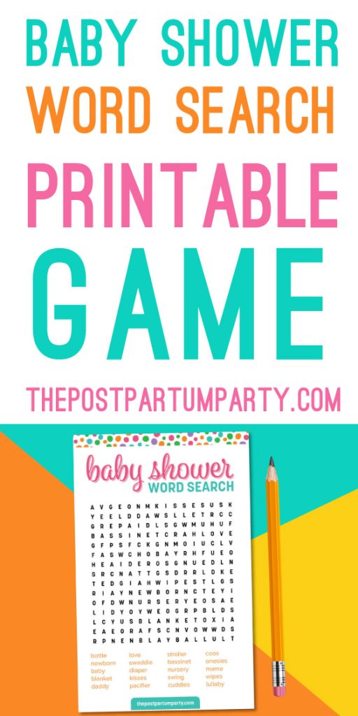 baby shower word search