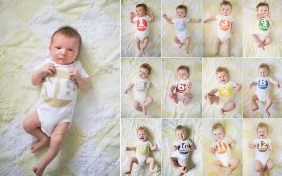 monthly baby pictures with sticker labels