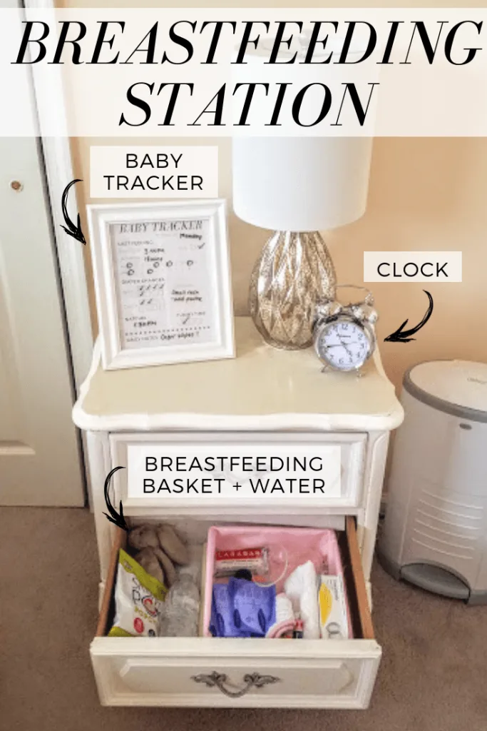 how to organize nursery breastfeeding station
