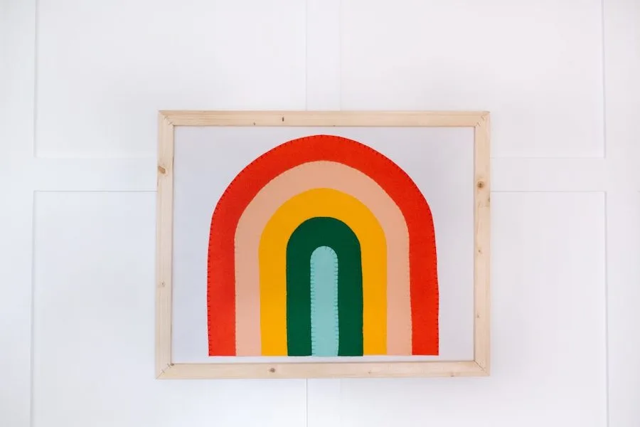 rainbow wooden sign