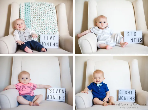 baby monthly pictures in chair