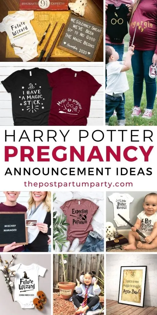 Harry Potter pregnancy announcement photo collage