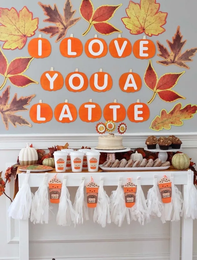 I love you a Latte fall baby shower theme and decor