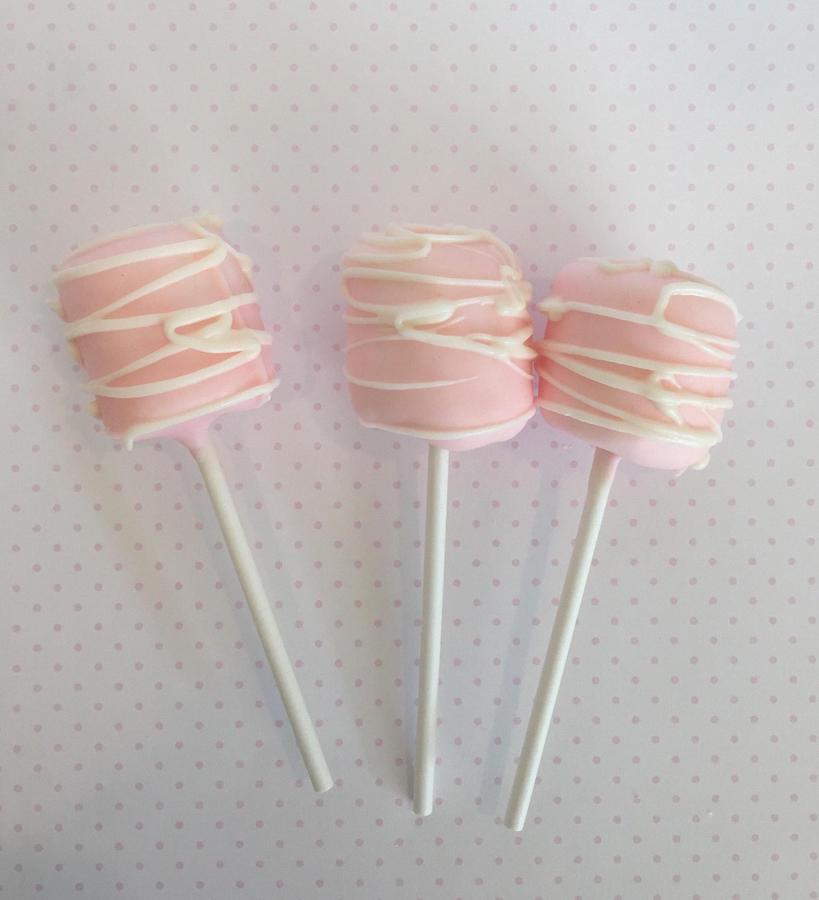 pink marshmallow pops for gender reveal party food