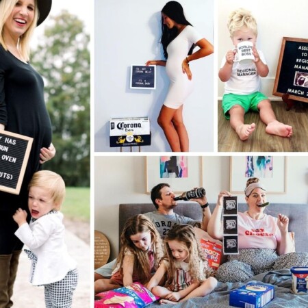 funny pregnancy announcement collage