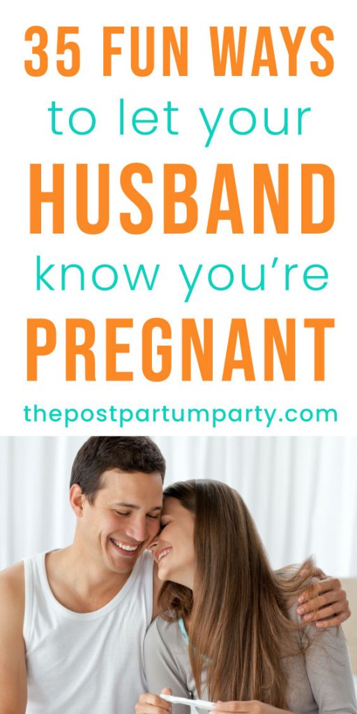 ways to tell husband you're pregnant pin image