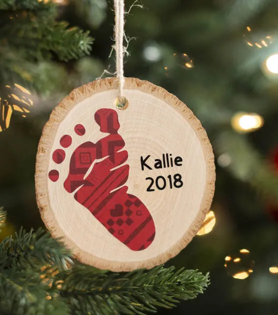 footprint ornament - DIY babys first christmas