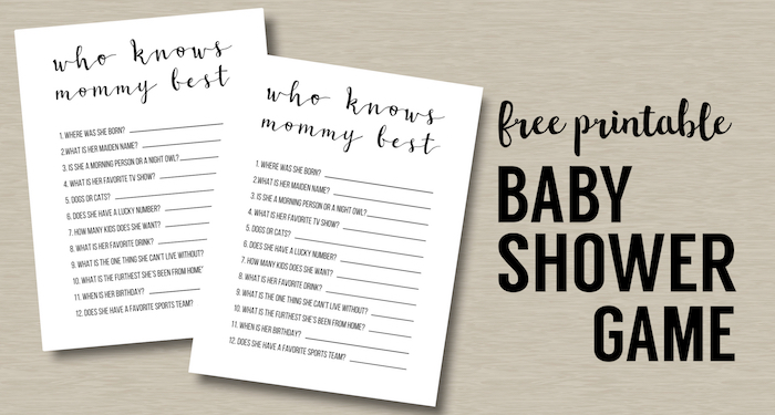 who knows mommy best printable baby shower game