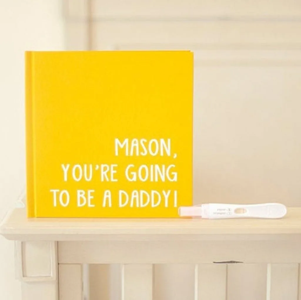 custom daddy book - ways to tell husband you're pregnant