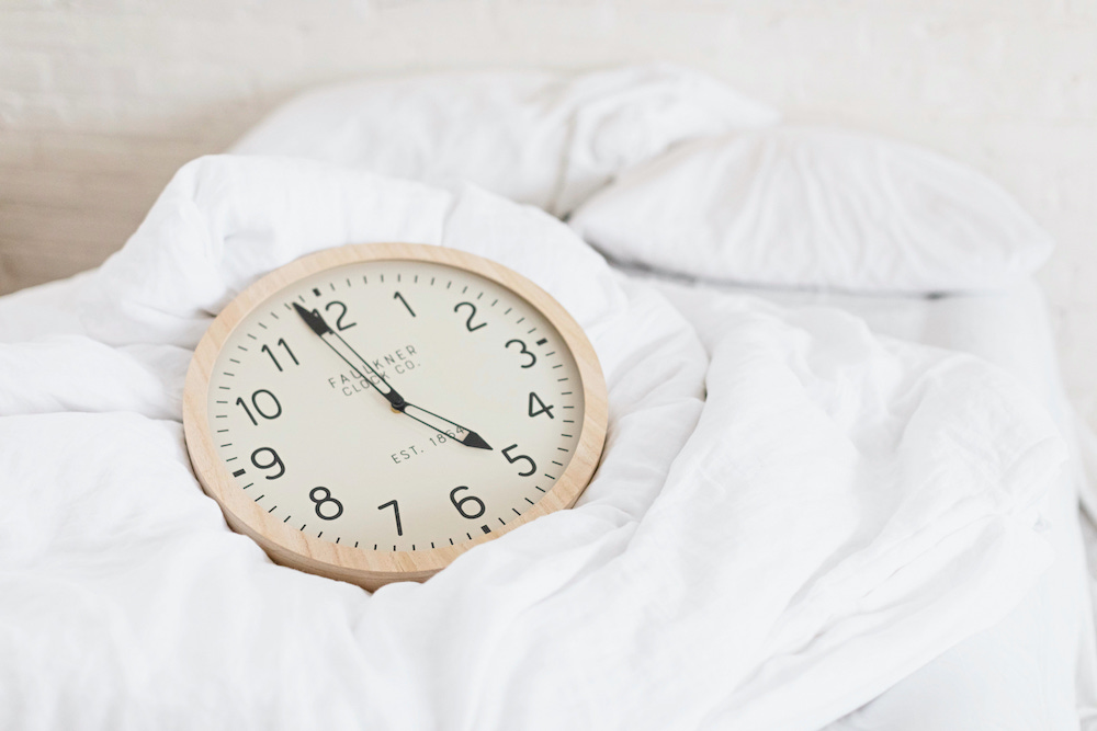 clock in bed