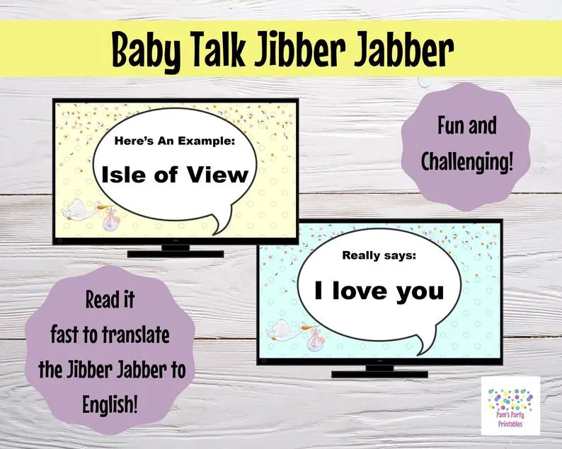 virtual baby shower game - baby talk