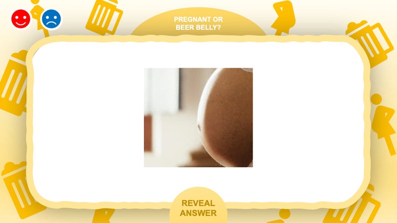 virtual baby shower game - pregnant or beer belly