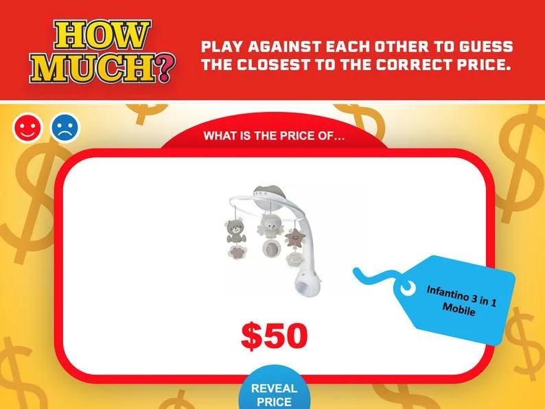 virtual baby shower game - price is right