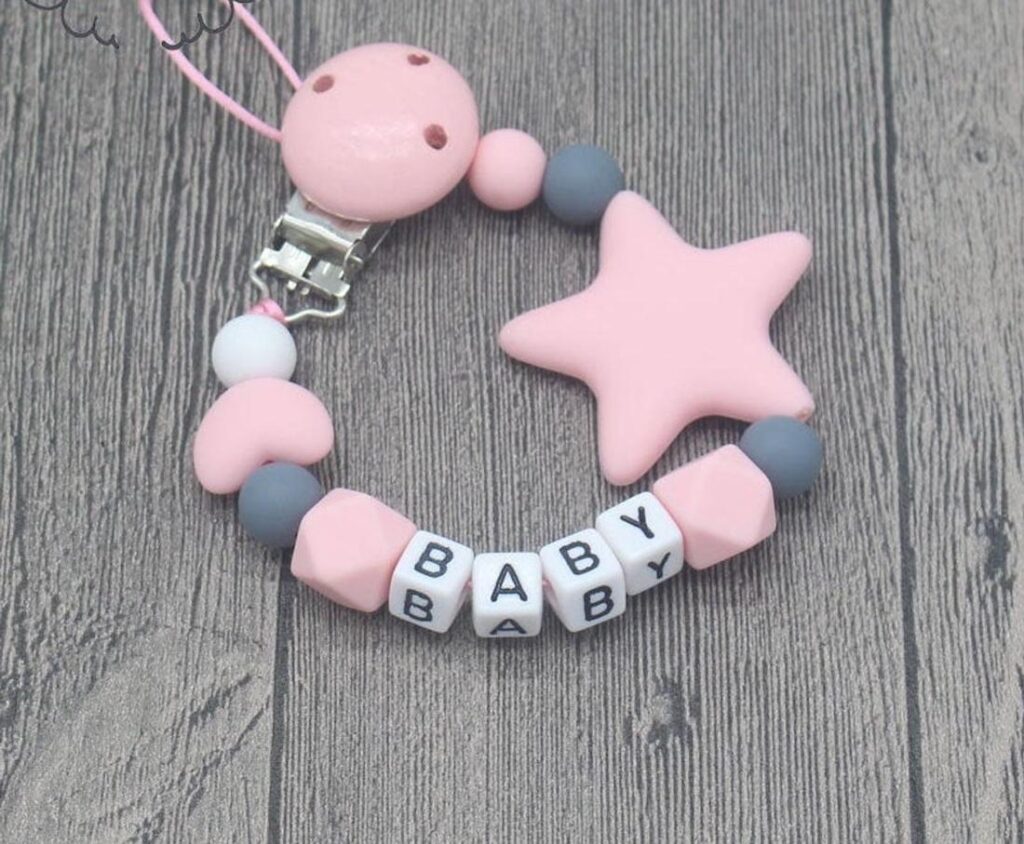 baby personalized pacifier clip