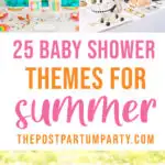 summer baby shower themes pin image