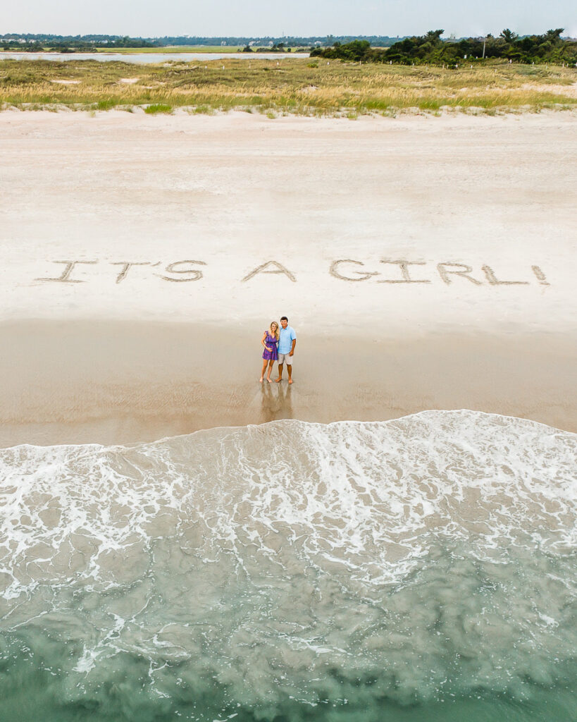 it's a girl beach pregnancy announcement 