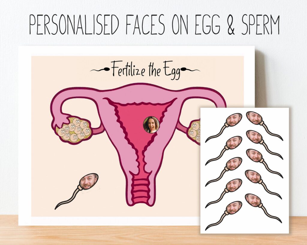 pin the sperm on the egg baby shower game