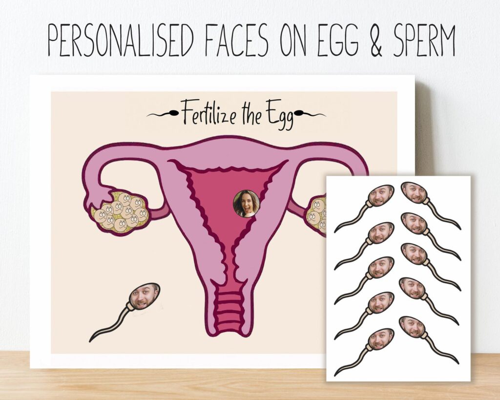 pin the sperm on the egg baby shower game