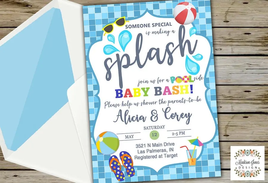 Pool themed summer baby shower