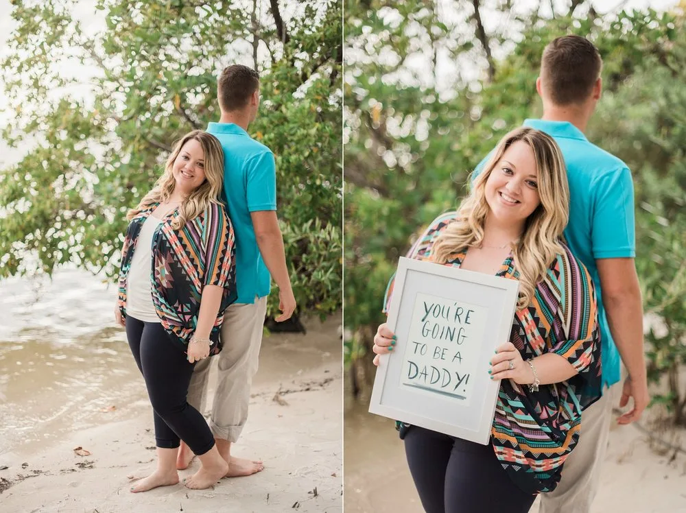 surprise beach pregnancy announcement to husband