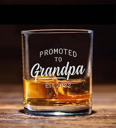 promoted to grandpa whiskey glass