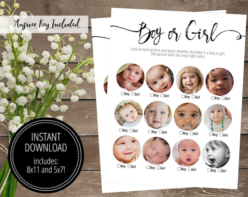 boy or girl baby shower game