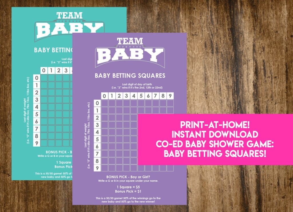 baby betting squares game